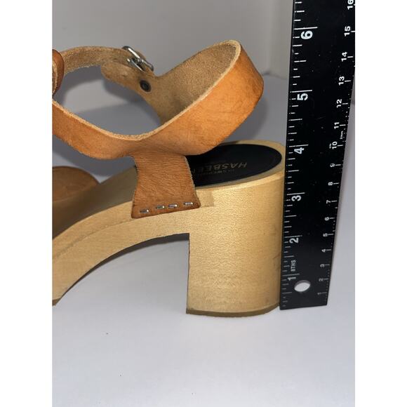 Swedish Hasbeens Brown Tracta Platform Sandals EU 40 US 9-9.5 - Picture 5 of 10